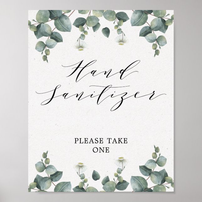 Póster Cartel elegante de desinfectante de manos de eucal (Frente)