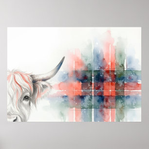 Póster Cartel Escocés de Vaca de las Tierras Altas de Tar