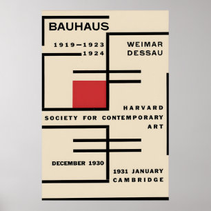 Póster Cartel Exposición de Diseño Bauhaus Cambridge 1924