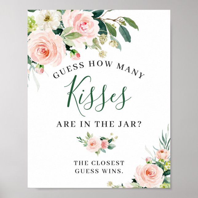 Póster Cartel Floral de Flores de Rosa Elegante (Frente)