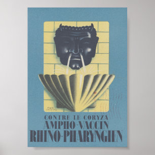 Póster Cartel francés de 1910 de Ronchèse Ampho Vaccin