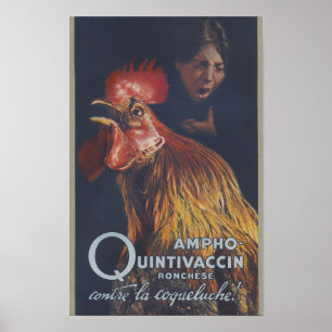 Póster Cartel francés de la vacuna Ampho Ronchèse de 1910