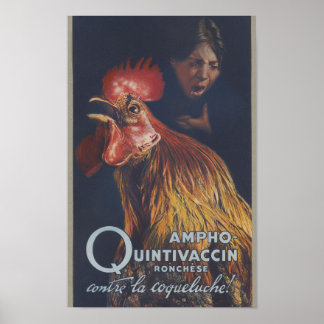 Póster Cartel francés de la vacuna Ampho Ronchèse de 1910