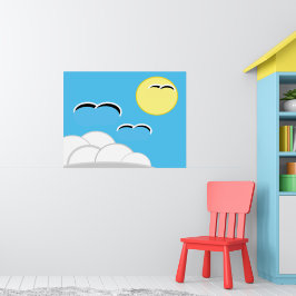 Póster Cartel - Gaviotas volando alto