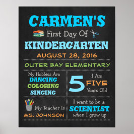 Póster Cartel infantil para el primer día de colegio Prop