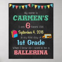 Cartel infantil para el primer día de colegio Prop
