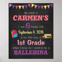Cartel infantil para el primer día de colegio Prop
