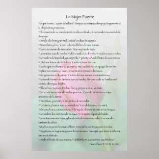 Póster Cártel La Mujer Fuerte — Proverbios 31:10-31