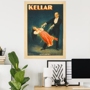 Póster Cartel Litográfico del Mago Harry Kellar
