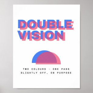 Póster Cartel Mate de Ilusión Óptica de Doble Visión Retr