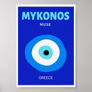 Póster Cartel Miniatura - Mykonos Muse Grecia