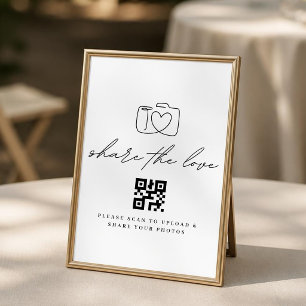 Póster Cartel minimalista de carga de fotos con código QR