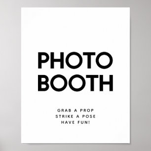 Póster Cartel minimalista del boda de la cabina de fotos