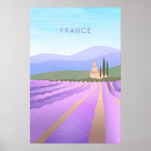 Póster Cartel Mínimo de Viaje a Francia