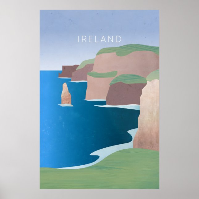 Póster Cartel Mínimo de Viaje a Irlanda (Frente)