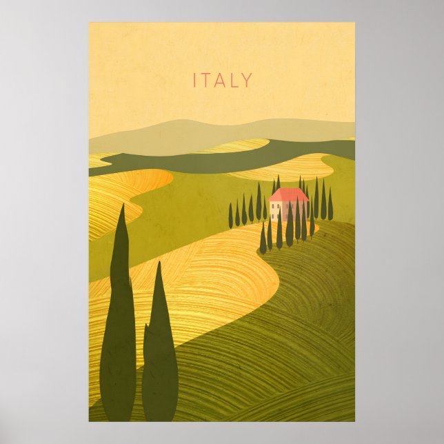 Póster Cartel Mínimo de Viaje a Italia (Frente)