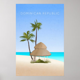 Póster Cartel Mínimo de Viaje a la República Dominicana