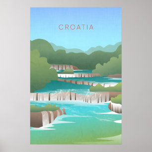 Póster Cartel Mínimo de Viajes de Croacia