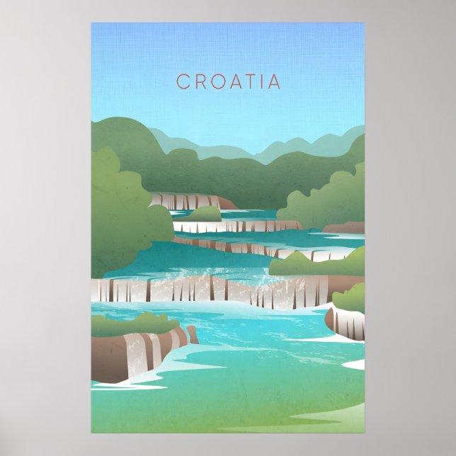 Póster Cartel Mínimo de Viajes de Croacia (Frente)