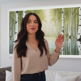 Póster Cartel moderno de árboles de abedul de naturaleza