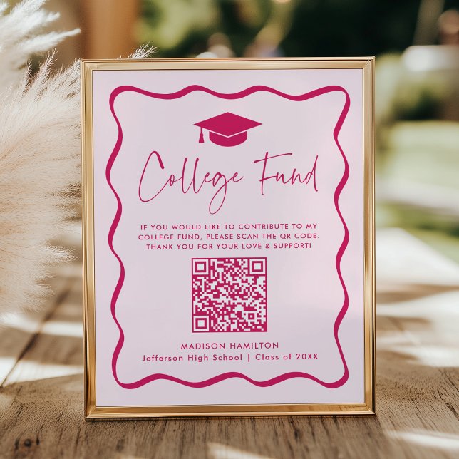 Póster Cartel Moderno de Código QR de Graduación de Fondo (Subido por el creador)