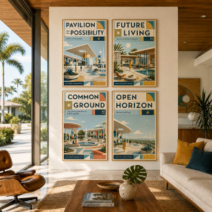 Póster Cartel moderno de mediados de siglo de Open Horizo