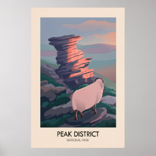 Póster Cartel moderno de viaje del Parque Nacional Peak D