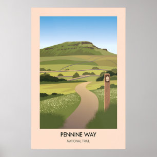 Póster Cartel moderno de viaje del sendero nacional Penni