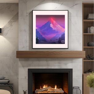 Póster Cartel Motivacional Alpenglow Everest RISE