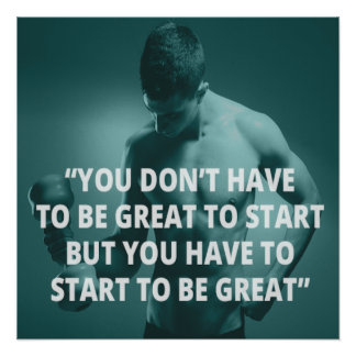 Póster Cartel Motivacional de Fitness para Empezar a Ser 