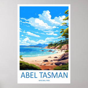 Póster Cartel Nacional de Viajes a Abel Tasman Parque de