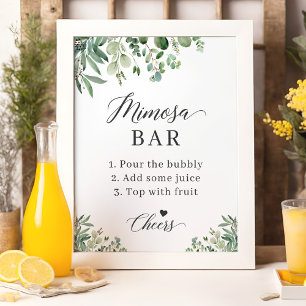 Póster Cartel para Bar de Mimosa para Despedida de Solter