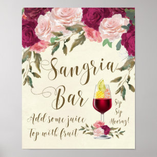 Póster Cartel para barra de sangría