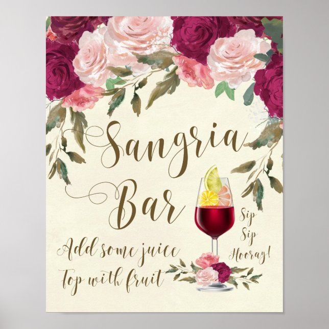 Póster Cartel para barra de sangría (Frente)