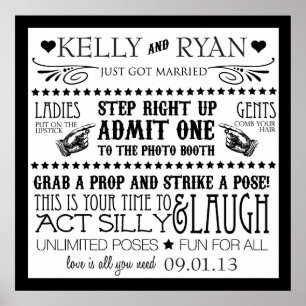 Póster Cartel para cabina de fotos