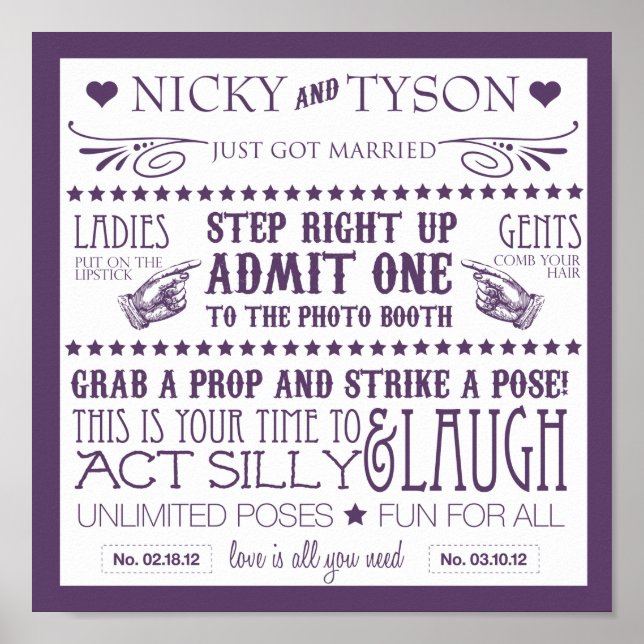 Póster Cartel para cabina de fotos (Frente)