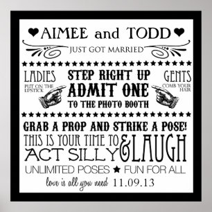 Póster Cartel para cabina de fotos