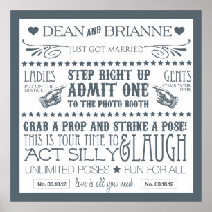 Póster Cartel para cabina de fotos (40x40)