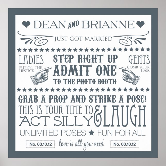 Póster Cartel para cabina de fotos (40x40) (Frente)