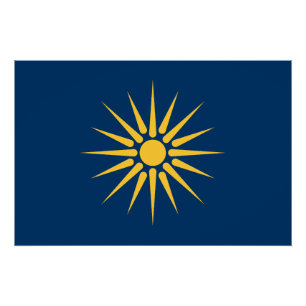 Póster Cartel patriótico con la bandera de Macedonia