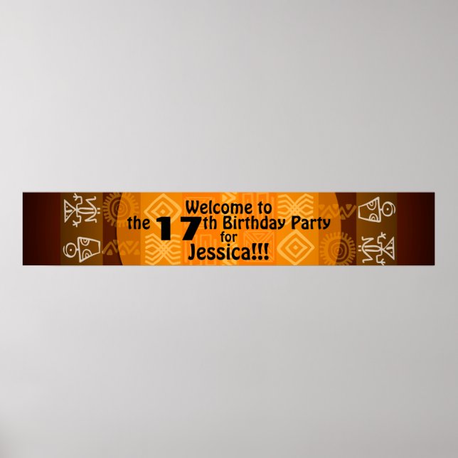 Póster Cartel personalizado de la fiesta de cumpleaños nú (Frente)