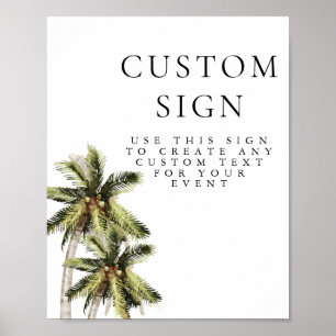 Póster Cartel personalizado de palmera tropical minimalis
