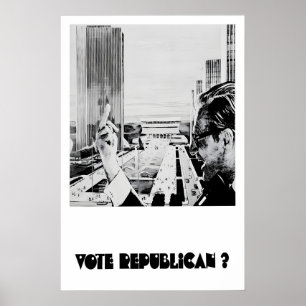 Póster Cartel político anti-republicano Vota Republicano