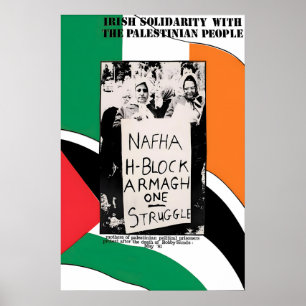Póster Cartel político Solidaridad irlandesa con el puebl