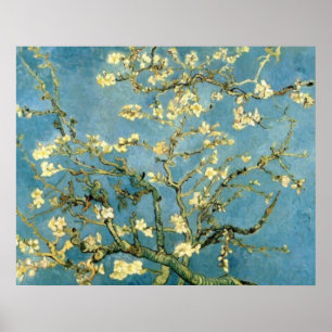 Póster Cartel postimpresionista del almendro en flor