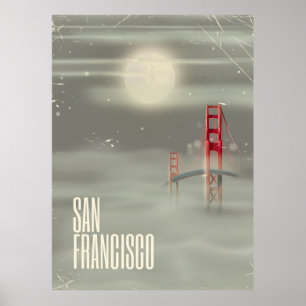 Póster Cartel retro de viaje a San Francisco
