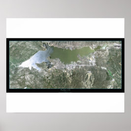Póster Cartel satelital de Big Bear Lake, California