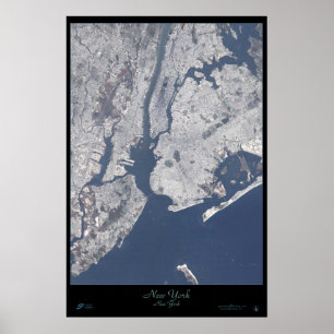 Póster Cartel satelital de la ciudad de Nueva York, Nueva