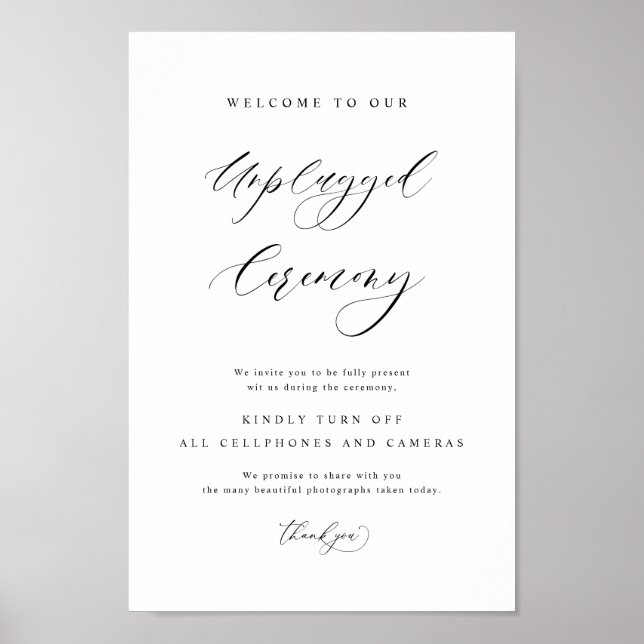 Póster Cartel Vertical de Ceremonia de Boda Sin Dispositi (Frente)