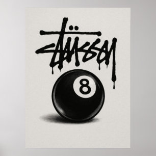Póster Cartel vertical de grafiti de 8 Ball
